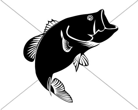 Bass Fish Silhouette Digital Download Png Dxf Svg Pdf Etsy