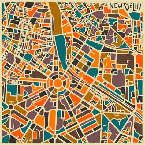 Colorful Abstract City Maps