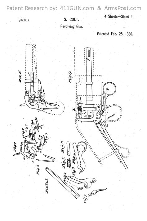 Samuel Colt Original Revolver Us Patent X