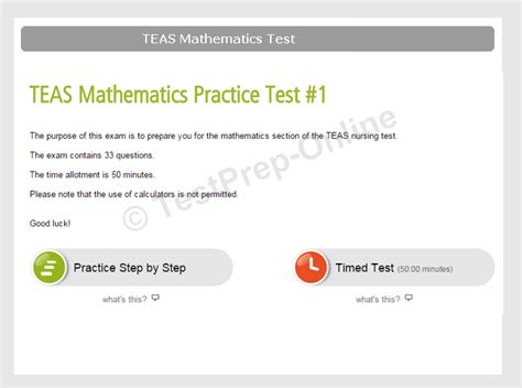 2019 Teas Math Practice Tests And Information Testprep Online