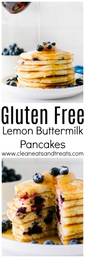 Gluten Free Lemon Blueberry Buttermilk Pancakes Clean Eats And Treats
