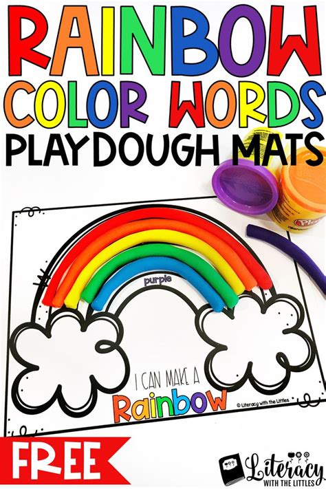 Rainbow Building Play Doh Mats Rainbow Words First Grade Activities
