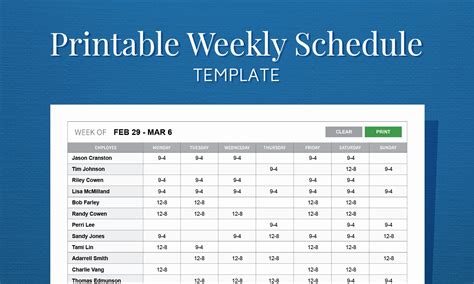 40 Free Employee Schedule Templates Excel Amp Word Templatelab Riset