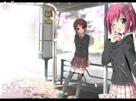 Waiting For Bus Cute Female Girl Anime Anime Girl Girls Hd