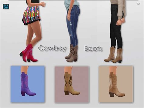 Cowboy Boots At Elfdor Sims Sims 4 Updates