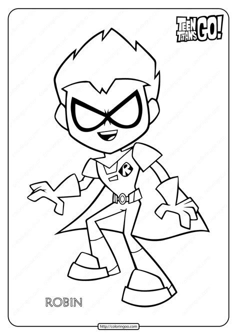 Our coloring pages offer younger children wonderful opportunities to develop their creativity and work their pencil grip in preparation for learning how to write. Free Printable Teen Titans Go Robin Coloring Page