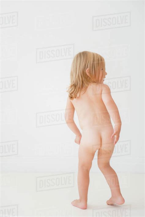 Portrait Of Nude Caucasian Girl Playing Stock Photo Dissolve