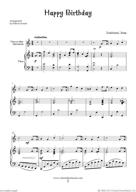 The first one is for children who have only just started to play, with just the simple melody line how to play happy birthday very easy piano music. Happy Birthday free sheet music to download for piano ...