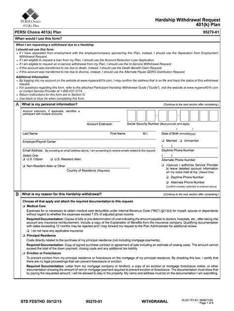 Withdrawal Request 401 K Form Fill Online Printable Fillable Blank