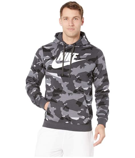 Nike Cotton Nsw Club Camo Pullover Hoodie In Gray For Men