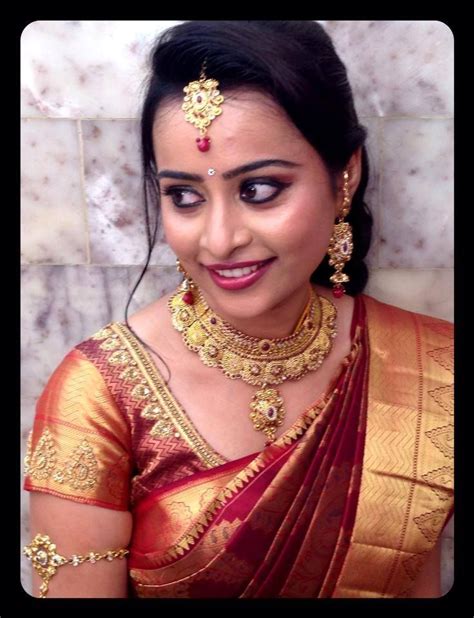Traditional South Indian Bride Wearing Bridal Saree And Jewellery Indian Weddings And Bride