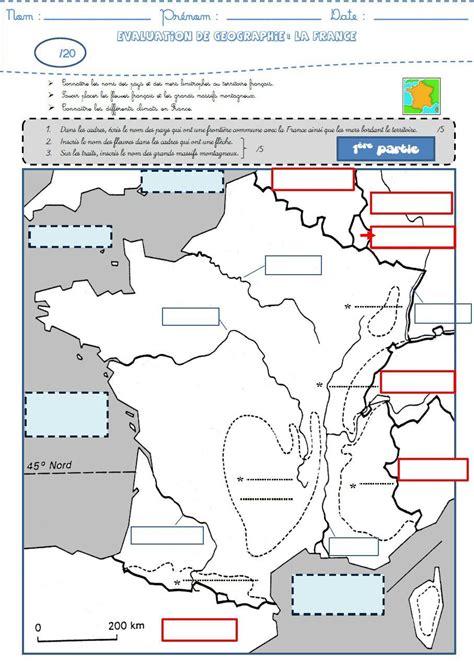 Géographie Une évaluation Sur La France Frontières Fleuves Reliefs Et Climats Des