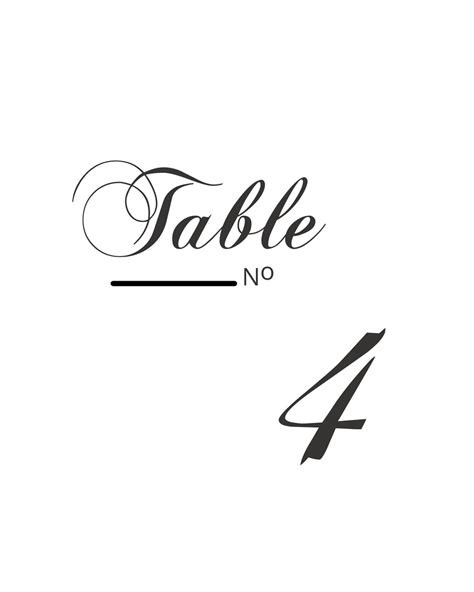Table Numbers Printable Table Numbers Wedding Table Numbers