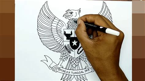 Cara Menggambar Garuda Pancasila Yang Mudah 100 Gambar Burung Garuda