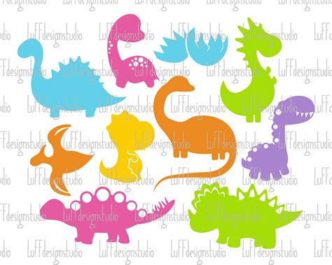 Dinosaur Svg Bundle Cute Dino Svg Baby Dinos Clipart Png Etsy