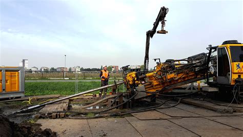 Verleggen Kabels En Leidingen Weerwatergebied Zichtbaar