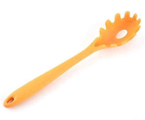 2019 1 Silicone Slotted Head Spaghetti Spoon Pasta Fork Server Slotted
