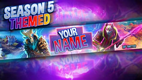 *free* channel art banner template [photoshop. FREE Fortnite: Season 5 Themed Banner Template - YouTube