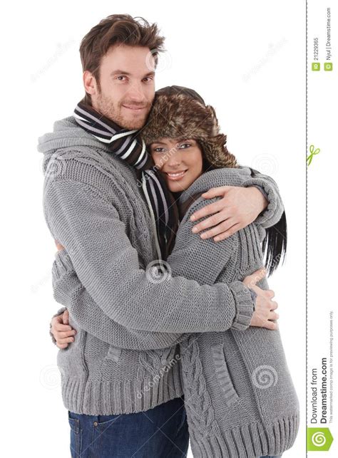 Loving Couple Cuddling Up To Each Other Smiling Stock Image - Image of ...