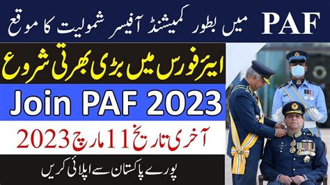 Join Paf As Commissioned Officer 2023 Join Pakistan Air Force Join