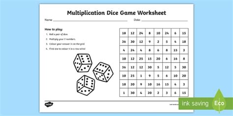 Https://flazhnews.com/worksheet/multiplication Dice Game Worksheet