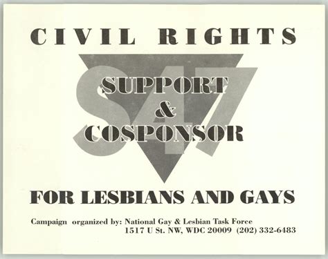 Postcard Support And Cosponsor Civil Rights For Lesbians And Gays