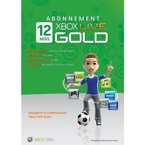Microsoft Carte Dabonnement Xbox Live Gold De 12 Mois Xbox 360