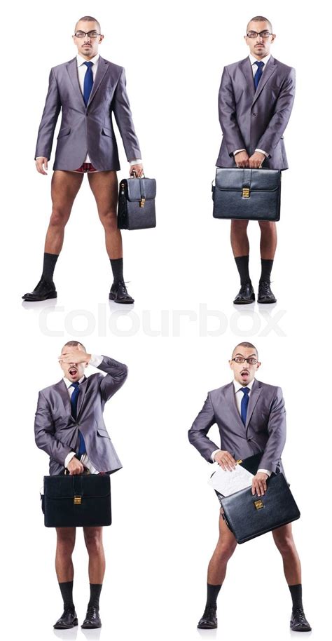 Composite Photo Of Naked Businessman On White Stock Image Colourbox