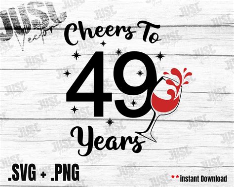 Cheers To 49 Years Svg 49th Birthday Svg Ts For Women Etsy