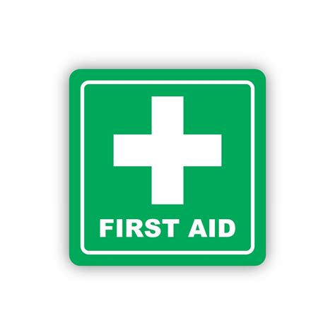 Other Office Green First Aid Symbolic Sign Printed On White Acp