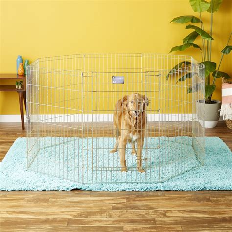 Midwest Wire Dog Exercise Pen With Step Thru Door Gold Zinc 36 In