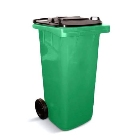 Tacho De Basura Portable Verde Con Tapa Y Ruedas De 120 Lts Colombraro