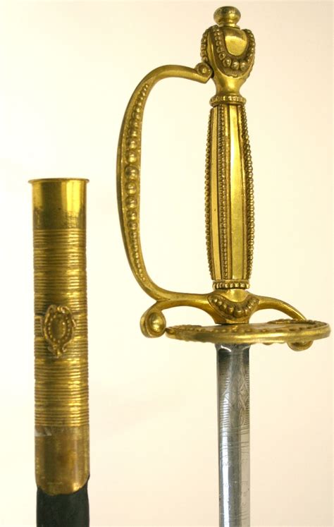 British Victorian Court Sword With Gilt Metal Half Shell Guard With