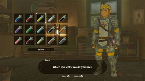Howto Dye Armor The Legend Of Zelda Breath Of The Wild Youtube