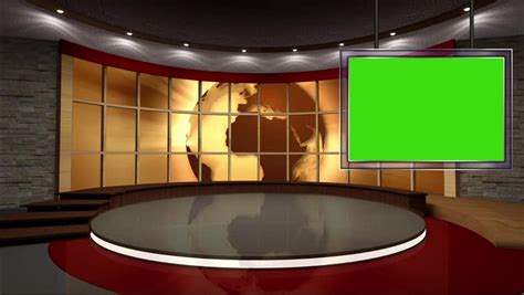 Removing an existing background and replacing it with another, often virtual. News TV Studio Set 253- Virtual Green Screen… - Royalty ...