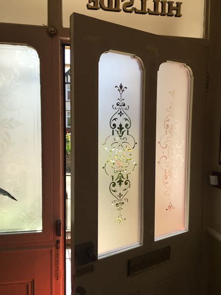 Shaped Victorian Etched Glass Door Panels Rickmansworth