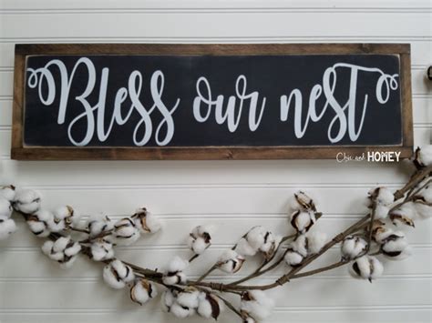 Bless Our Nest Wood Sign Blessed Sign Rustic Sign Bless Our Etsy