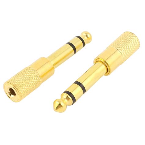65mm Male To 35mm Female Headphone Stereo Audio Jack Connector 2pcs