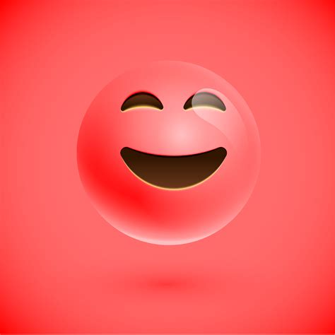 Red Realistic Emoticon Smiley Face Vector Illustration 310410