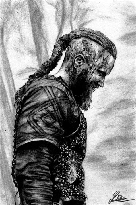 How To Draw Ragnar Lothbrok From Vikings Step 19 Viking Drawings
