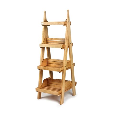 Four Tier Wooden Display Stand