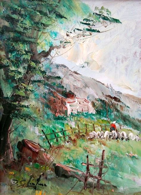 Impressionist Painting Italian Countryside With Flock South Of Etsy