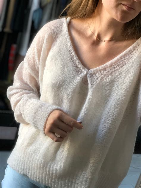 White Mohair Sweater Oversize Mohair Knitted Sweater Etsy