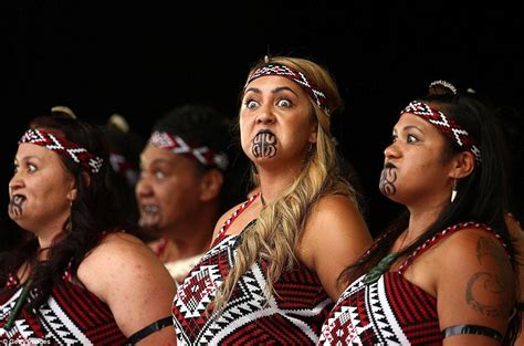 several female members of te kapa haka o ngati ranginui from tauranga show off facial expr