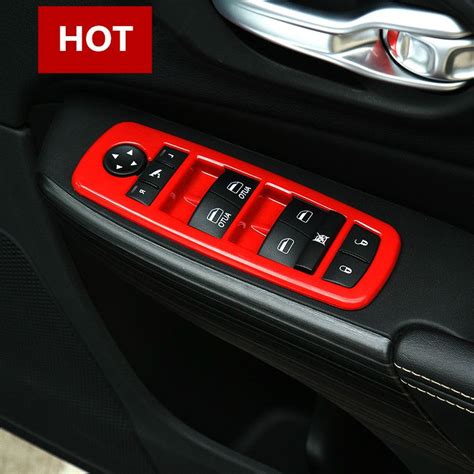 For Dodge Journey Red Car Door Armrest Window Switch Trim Cover 2013