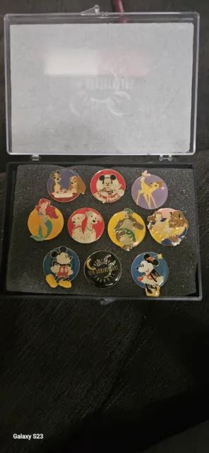 Vintage The Disney Channel 10th Anniversary Boxed Set 10 Disney Pins