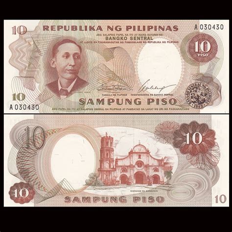 10 Pesos Philippines 1969 Shop Tiền Sưu Tầm D Money