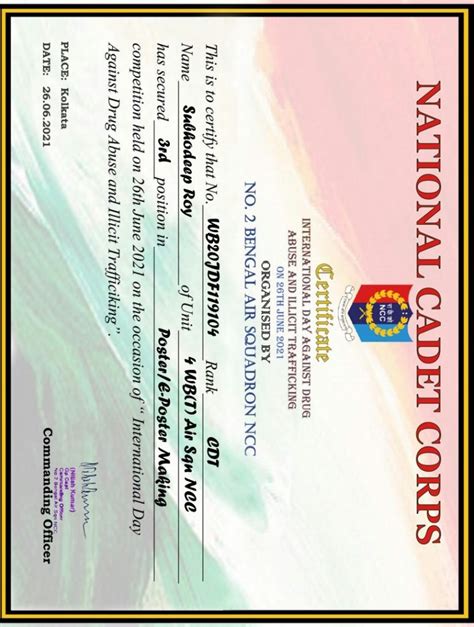 My Certificate India Ncc