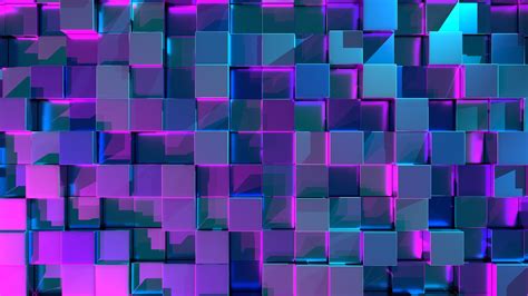 Neon 3d Cubes Wallpaper 4k Hd Id3313
