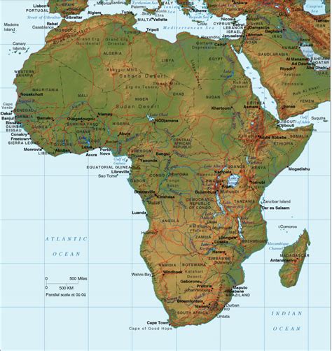 Topographical Map Of Africa Africa Topo Map